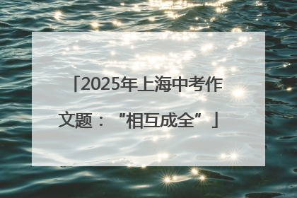 2025年上海中考作文题：“相互成全”