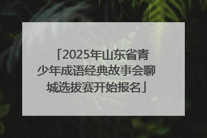 2025年山东省青少年成语经典故事会聊城选拔赛开始报名